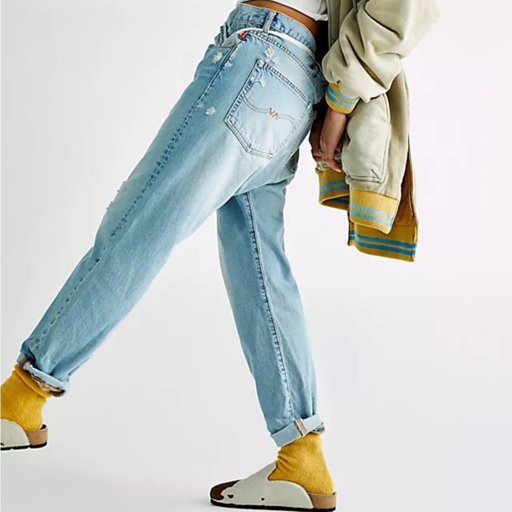 FREE PEOPLE X DENIMIST HARPER SHOELACE JEANS - Picture 3 of 4